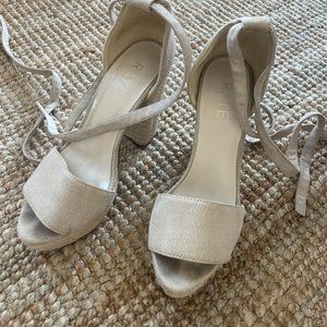 Aya Heel by RAYE - Jute + Suede Heels with Ankle Wrap